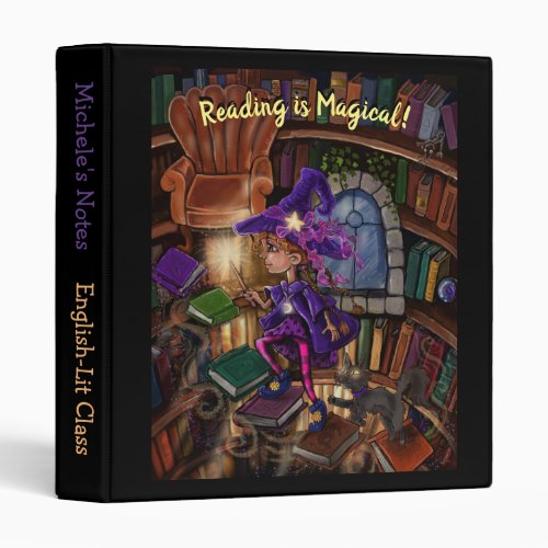 Magic In the Library Reading is Magical 3 Ring Binder