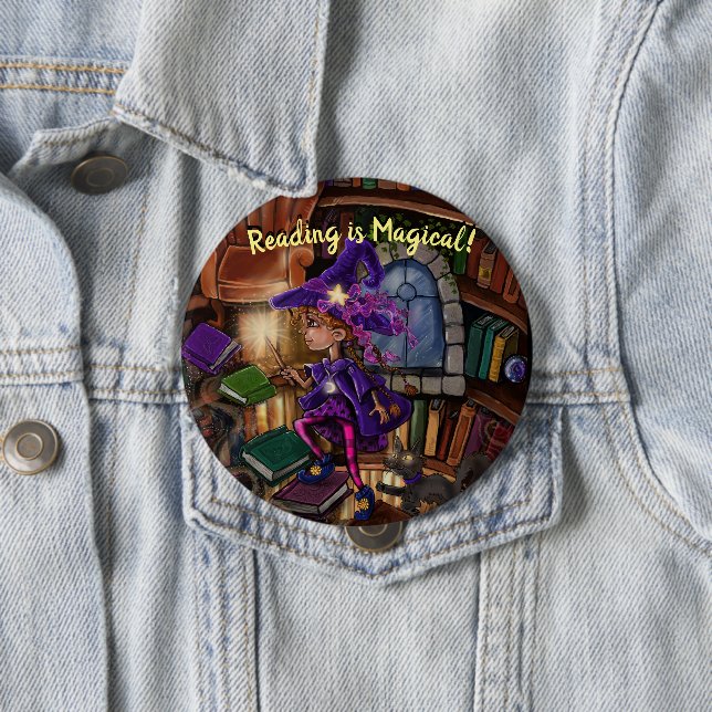 Magic In the Library 'Reading is Magical' Button (In Situ)