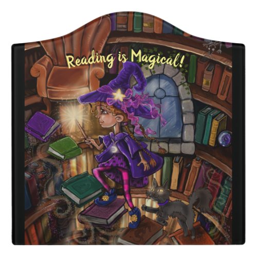 Magic In the Library Reading is Magical Door Sign