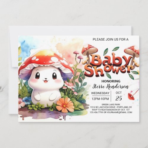Magic in the Mushrooms Baby Shower Invitation