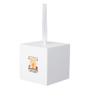 Magic in the Night Halloween Pumpkins Vintage Desi Cube Ornament
