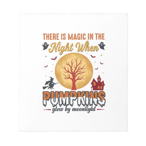 Magic in the Night Halloween Pumpkins Vintage Desi Notepad