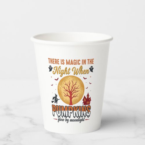 Magic in the Night Halloween Pumpkins Vintage Desi Paper Cups
