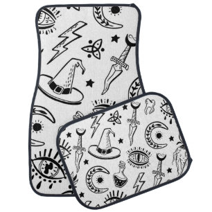 Magic Ink Drawing Seamless Pattern Car Floor Mat