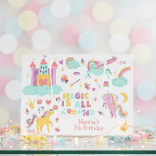 Magic is all around unicorn birthday large gift bag
