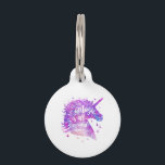 Magic is all around us - Choose background color Pet ID Tag<br><div class="desc">unicorn  horse  animal  pegasus ,  silhouette  illustration  art  magic,   fairy  head  horn  vintage  , dream  quote  beautiful  cute  , fairytale  inspirational  drawn Gold,  wild  mythology  lettering  fantasy  , creature  design  mythical,   beauty  motivational  legendary pink,  unicorn  horse  animal  pegasus</div>