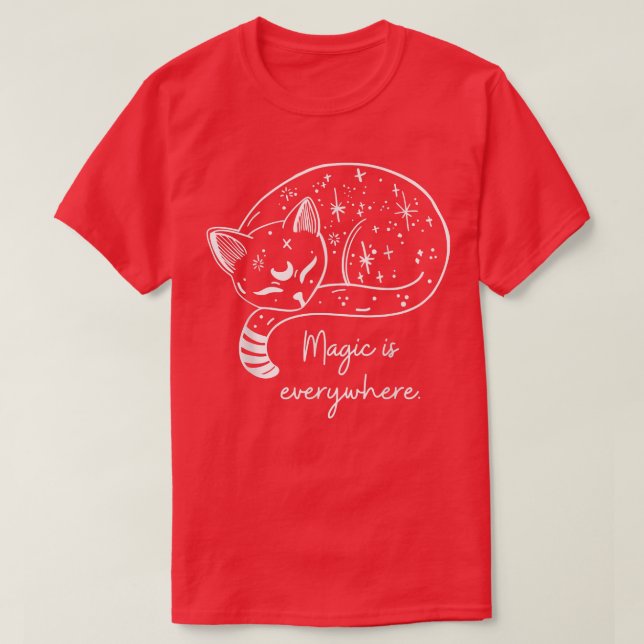 Magic Is Everywhere Cat Witchy Tee Funny Aesthetic (Design Front)