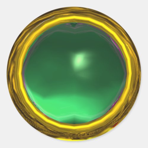 MAGIC JADE  bright vibrant yellow green Classic Round Sticker