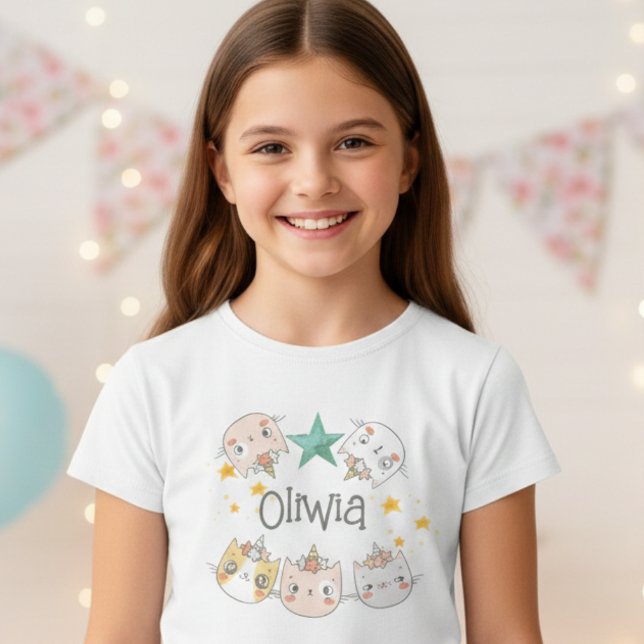 Magic kawaii caticorn Girl t-shirt (Creator Uploaded)