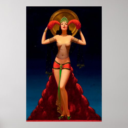 Magic Lady Pulp Pin Up Poster