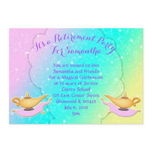 Magic Lamp Carpet Arabian Nights Retirement Party Invitation