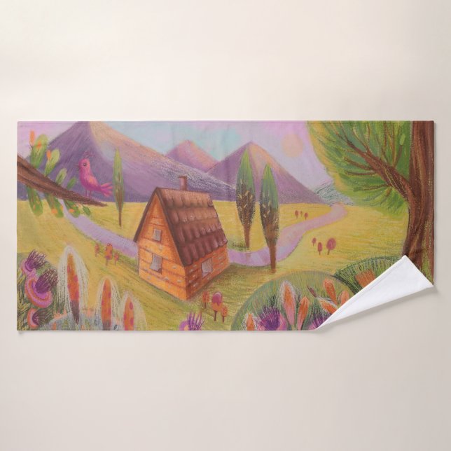 magic lanscape  bath towel set (Bath Towel)