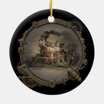 Magic Lantern - Steampunk Style Frame. Ceramic Ornament by VintageStyleStudio at Zazzle