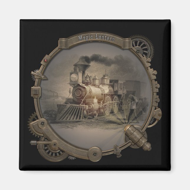 Magic Lantern - Steampunk Style Frame. Magnet (Front)