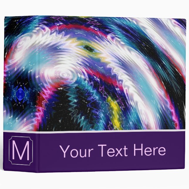 Magic Light Galaxy. Custom Monogram Binder (Front/Spine)