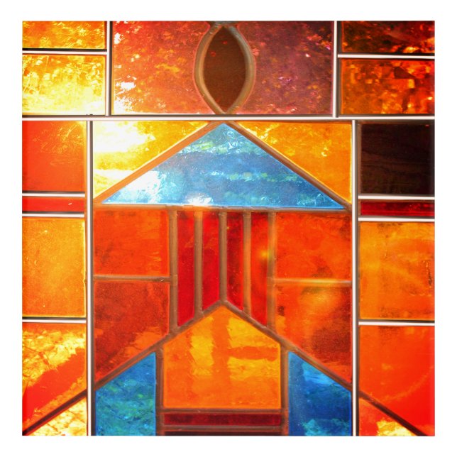 Magic light pouring from the windows of the Church Acrylic Print (Front)