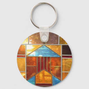 Magic light pouring from the windows of the Church Keychain