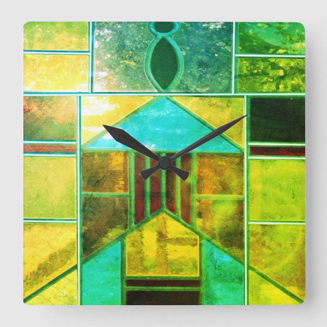 Magic light pouring from the windows square wall clock (Front)