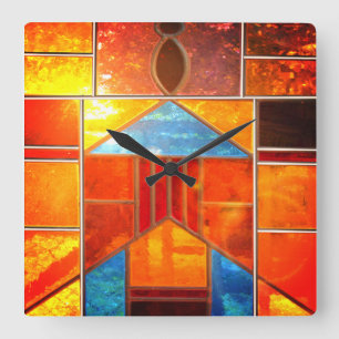 Magic light pouring from the windows square wall clock