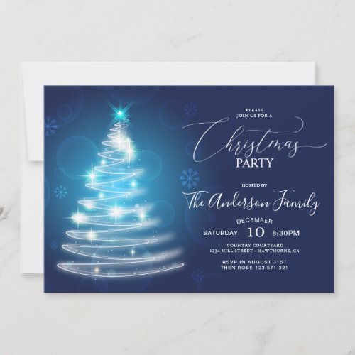 Magic light tree Christmas Party Invitation