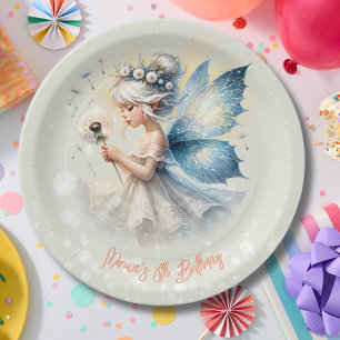 Magic little Fairy silhouette kids birthday Paper Plates