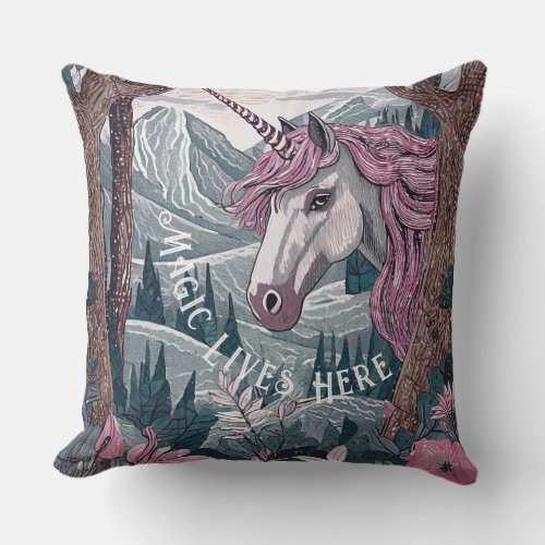 Magic Lives Here  Throw Pillow