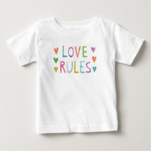 Magic Love Rules with Hearts Baby T-Shirt