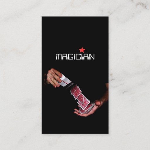 Customizable Magic Magician Card Poker Trick Entertainment Business Card Templates