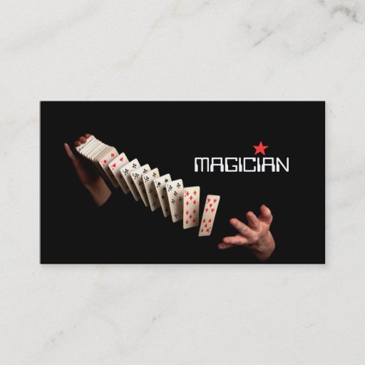 Customizable Magic Magician Card Poker Trick Entertainment Business Cards