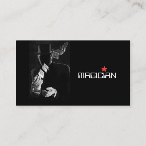 Customizable Magic Magician Card Poker Trick Entertainment Business Card Templates