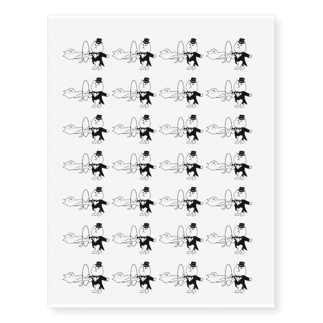 Magic Magician Cat Funny Cute Design Temporary Tattoos (Front)