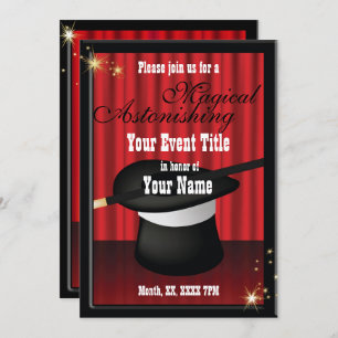 Magic Magician Party Event Custom Invitation