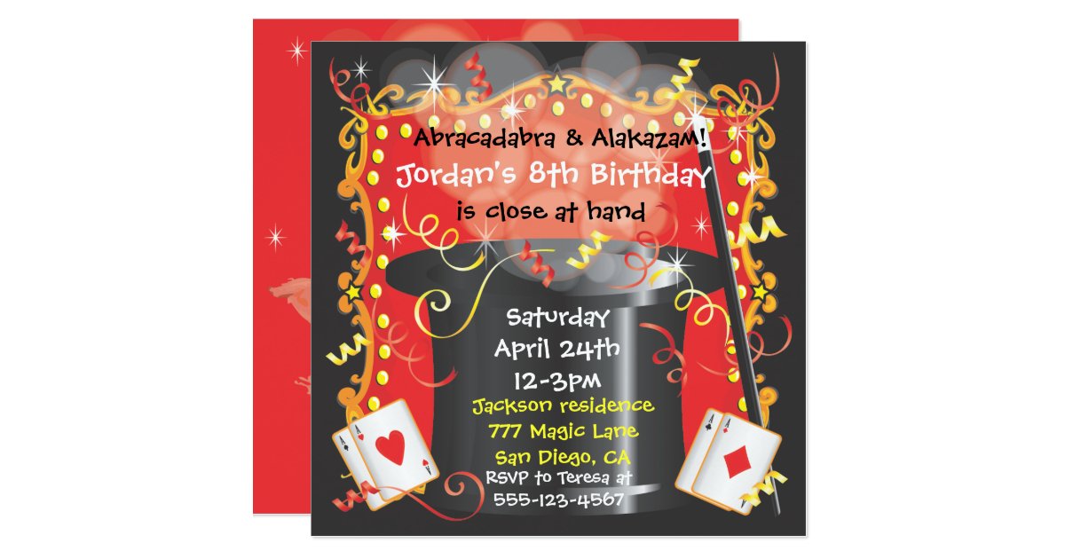Magic Magician Party Invitation | Zazzle.com