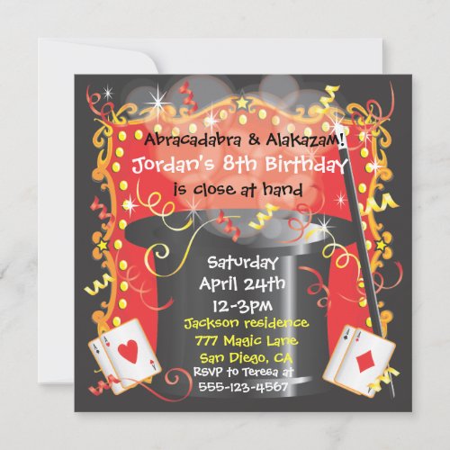 Magic Magician Party Invitation