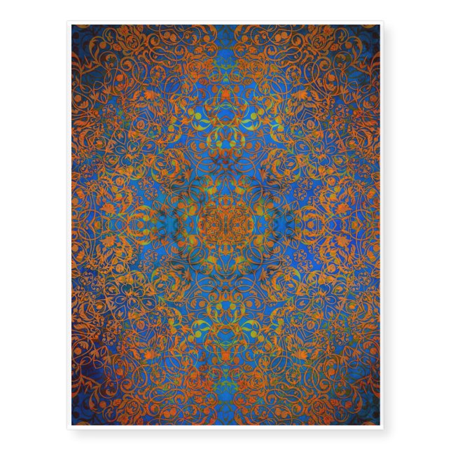 magic mandala blue temporary tattoos (Front)