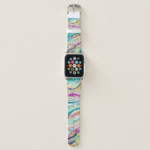 Magic Marbling: Metallic Paint Design. Apple Watch Band