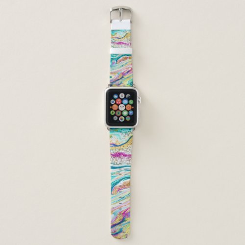 Magic Marbling Metallic Paint Design Apple Watch Band