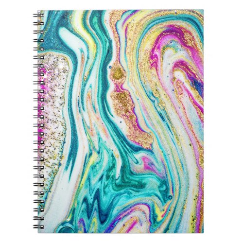 Magic Marbling Metallic Paint Design Notebook