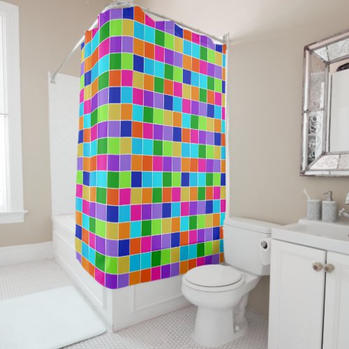 Magic Marker Checkers Shower Curtain