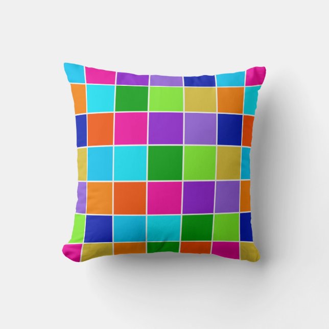 Magic Marker Checkers Throw Pillow (Front)