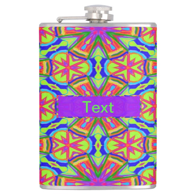 Magic Marker Kaleidoscope Flask (Front)