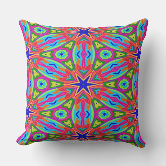 Magic Marker Stars Throw Pillow (Front)