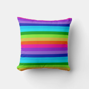 Magic Marker Stripes Throw Pillow