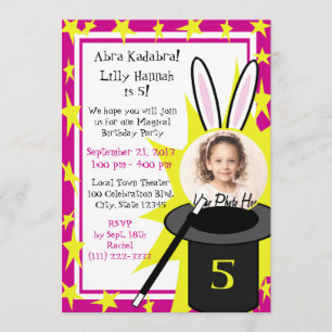 Magic Me Birthday Pink Invitation