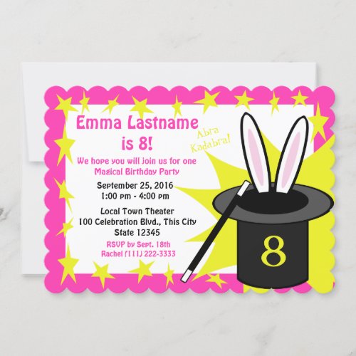 Magic Me Birthday Pink Invitation