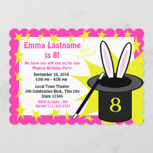 Magic Me Birthday Pink Invitation