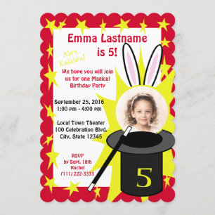 Magic Me Birthday Red Invitation