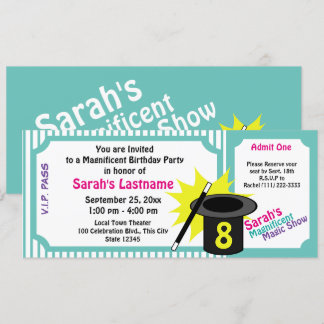 Magic Me Birthday Teal Invitation