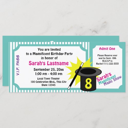 Magic Me Birthday Teal Invitation