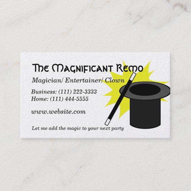 Magic Me/ Magician Business Card (Front)